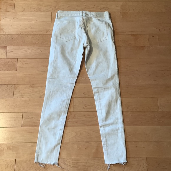 Levi’s 711 Skinny Jeans Raw Hem Distressed Knee - Picture 7 of 9